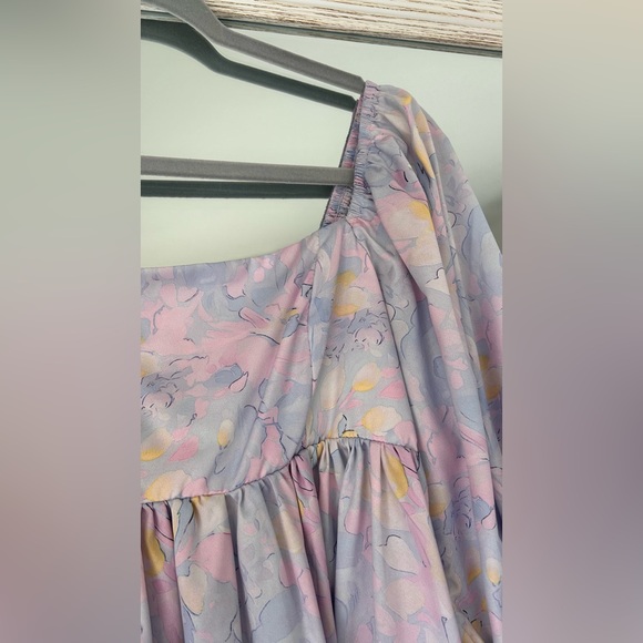 Pastel Women’s Square Neck Puffed Sleeve Mini Dress - Picture 12 of 13